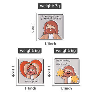 Dessin animé jésus t'aime épingles en émail écoutez <span class=keywords><strong>je</strong></span> <span class=keywords><strong>crois</strong></span> en vous continuez mon enfant broches revers insigne bijoux cadeaux pour les croyants - Product Image 6