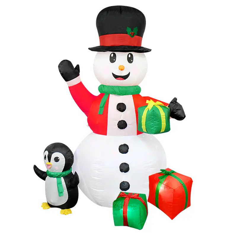 led lights snowman penguin gift box toy christmas inflatable decoration