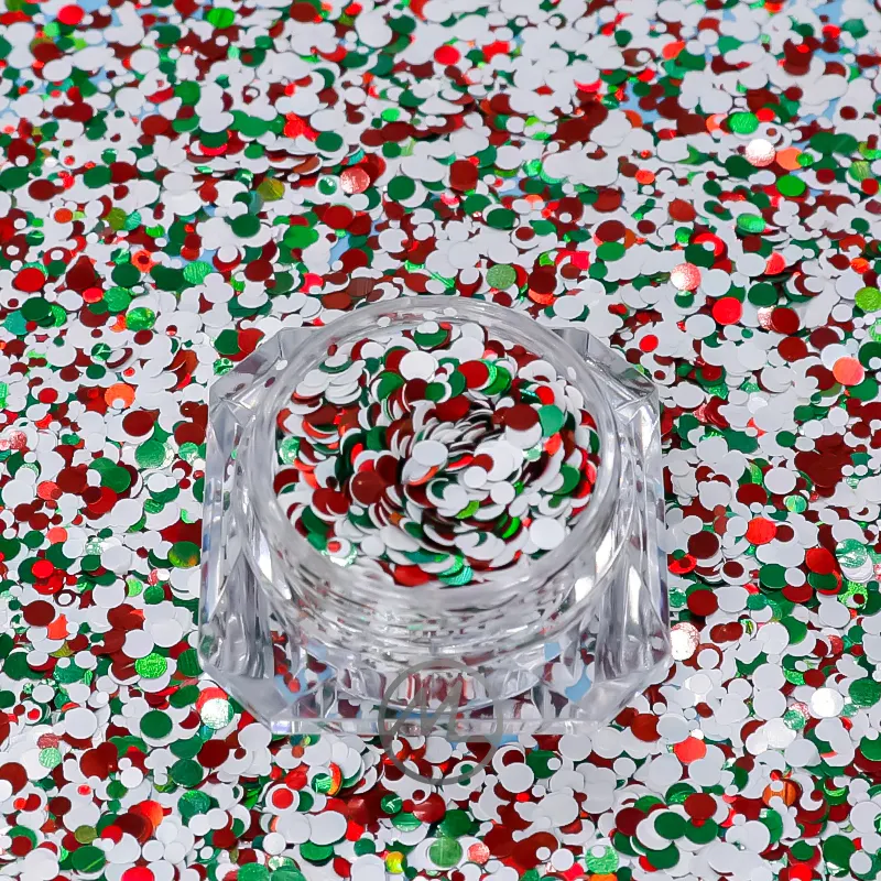 クリスマスキラキラスパンコールクリスマスツリースノーフレークミッキーマウスシェイプキラキラカラフルミックスグリッターパウダーフレークお祭り用