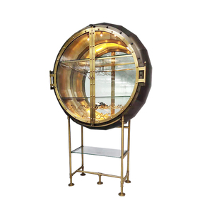 Custom brand design indoor living room liquor cabinet stainless steel drink storage display bar decor wine cabinet