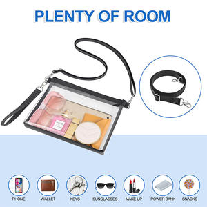 Custom <strong>Clear</strong> Pvc Bag Stadium Approved Messenger Transparent Sling Bag Adjust Strap Cear Crossbody Bags Clutch <strong>Purses</strong> for Women - Product Image 3