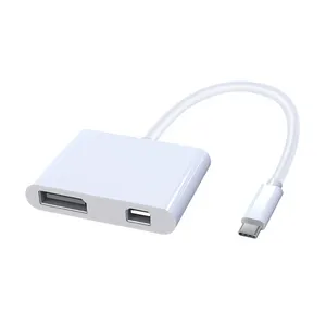Hub USB C 2 IN 1 da tipo C a 4K * 2K Displayport/adattatore MINI DP Docking Station Type-c 3.0 per MacBook Air iPad 2018 Dell