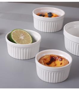 ถ้วยเซรามิกทำมือแบบขายส่ง เป็นมิตรกับสิ่งแวดล้อม ทนความร้อน ใช้สำหรับใส่ซอส ของหวาน พุดดิ้ง คัสตาร์ด เครมบรูเล่ ซูเฟล่ สีขาว ขนาดเล็ก - Product Image 5