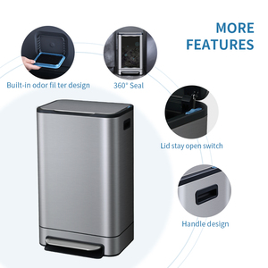 Cubo de Almacenamiento Rectangular de Acero Inoxidable y PP Ecológico de 40L para Uso Doméstico, Marca <span class=keywords><strong>GUDE</strong></span> - Product Image 4
