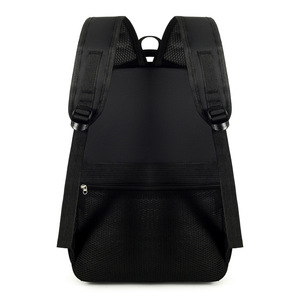 Laptop <b>Backpack</b> Large Capacity Black Unisex Shoulder <b>Straps</b> Solid Color Interior Laptop Compartment Travel Business Commute - Product Image 3