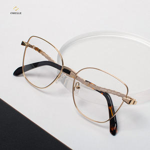 컴퓨터 사용을위한 OMELLE 남성용 골든 메탈 안티 블루 라이트 안경 광학 프레임 Lunette 팜므 도매상 - Product Image 1