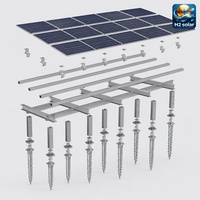Sistema de Montaje de Paneles Solares H2 con Tornillos de Tierra, Venta al por Mayor Directa de Fábrica, Soportes para Paneles