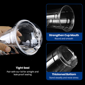 Bedrukte wegwerp PET plastic bekers 98 Caliber 12 14 16 18 20 24oz Bubble Tea IJs Koffie plastic bekers met deksels - Product Image 4