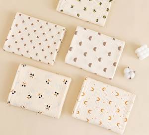 Selimut Bayi Muslin Katun Kerut 2 Lapis Unisex Lembut Bernapas Multi-Pola 100x100cm Semua Musim Model Selimut Bayi - Product Image 5