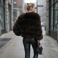 Nouvelle Collection 2026 – Manteau en Véritable Fourrure de Renard Confortable et Chaud pour Femme – Idéal Hiver et Automne – Manteau en Fourrure Naturelle de Renard – Manteau en Cuir