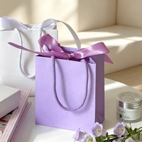 Sac shopping en papier personnalisé avec logo imprimé, sac cadeau de luxe avec poignée en ruban pour parfum, rouge à lèvres, faux ongles, emballage cosmétique
