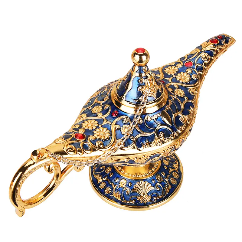 יוקרה רטרו מתכת אמנות אלאדין קסם מנורת בית מלון קישוט קישוט בברכת מנורת ערבית סגנון עבור מתנה