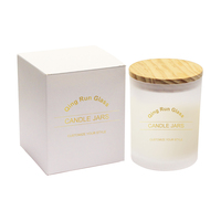 Pot à bougie vintage transparent givré noir mat blanc en verre 8 oz 10 oz avec couvercles pour faire des bougies
