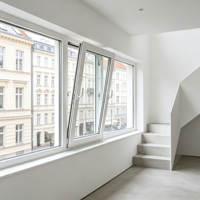 Fenêtres en aluminium sur mesure insonorisées, anti-corrosion, à battants inclinables, avec stores intégrés monobloc pour hôtels et centres commerciaux