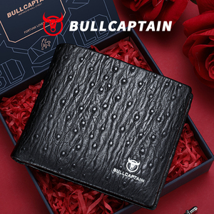 BULLCAPTAIN กระเป๋าสตางค์หนังแท้สำหรับผู้ชาย กระเป๋าใส่บัตรเครดิตแบบพับได้ทันสมัย ของขวัญสำหรับผู้ชาย ของขวัญที่ทนทานและมีสไตล์สำหรับผู้ชาย - Product Image 1