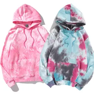 wholesale unisex men's pullover fleece OEM logo custom blank sports casual printed tie dye hooded sweatshirt hoodies hoodie