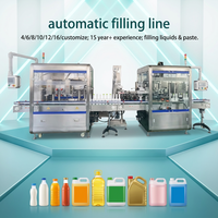 Automatische vloeistofafvullijn met servomotor voor flessen, 100ml-5000ml, voor fruit sap, melk, yoghurt, automatische vulmachine van roestvrij staal
