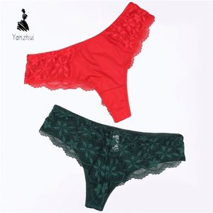 YZ 2026 Sexy <span class=keywords><strong>Perizoma</strong></span> Donna a Vita Bassa Stile Brasiliano G-string Intimo Floreale in Pizzo Traspirante da Donna - Product Image 4