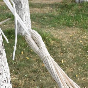 <span class=keywords><strong>Hamac</strong></span> en coton pour une personne, <span class=keywords><strong>barre</strong></span> d'épandage en bois de hêtre avec glands, capacité de 300lb - Product Image 3