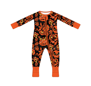 Tutina per Neonati in Bambù con Cerniera, Pigiama di Halloween con Motivo Ragno e Ragnatela - Product Image 4