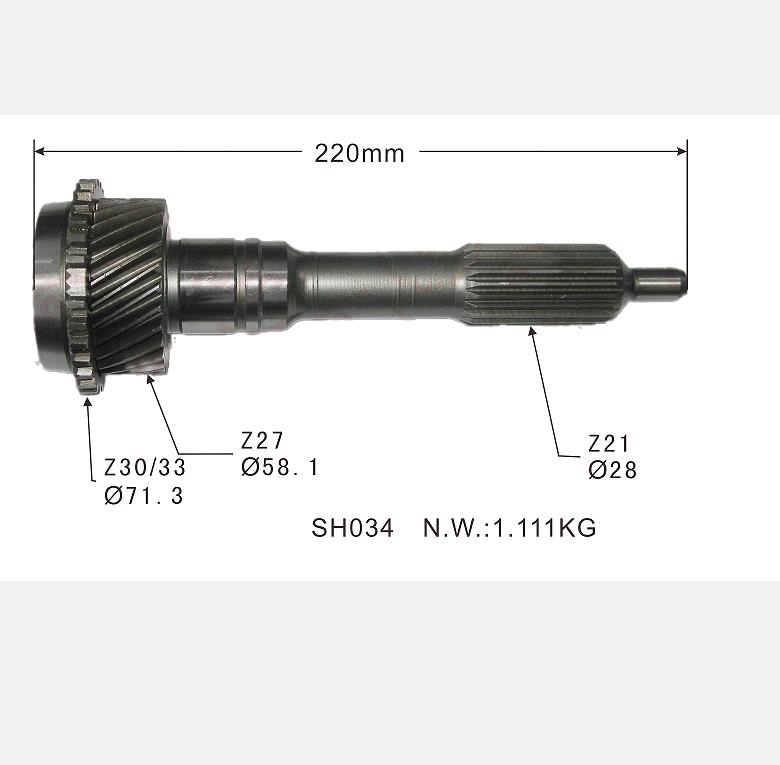 Wholesale Auto Parts - Input Transmission Gear Shaft for