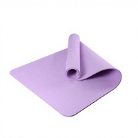 Tapis de yoga et de Pilates en TPE de couleur unie, longueur 183 cm, épaisseur 8 mm, imperméable, antidérapant, résistant aux déchirures, portable pour l'entraînement de danse