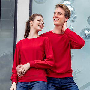 Sweat-shirt à col rond doublé en polaire orange, vêtements de travail en coton, vêtements d'extérieur pour l'automne et l'hiver - Product Image 2