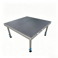 Plateforme de scène modulaire portable en aluminium, hauteur réglable, design carré et rond, pour mariages, concerts, défilés de mode et événements
