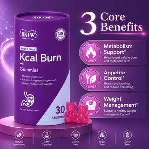OKTW Kcal Burn Gummies al gusto Rosa, Gommose Botaniche per Sazietà e Controllo dell'Appetito con Aceto di Mele, Integratore Quotidiano per il Benessere Corporeo - Product Image 3