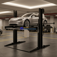 SHIN Innovation Série PTPS Pont élévateur de stationnement à 2 montants avec système de chaîne d'équilibrage recouvert d'acier en forme de U pour parking et véhicules