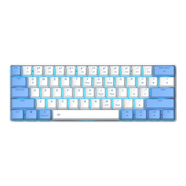 New Wholesale Dual Mode Hotswap USB Type-C RGB LED Gamer 61 Keys Mini Wireless Mechanical Gaming Keyboard