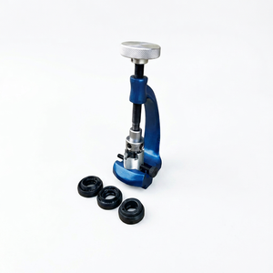 Outil de sertissage de bijoux en métal bleu SUNTOOLS/STIPL avec bouton réglable et trois anneaux en caoutchouc noir pour l'ouverture de boîtiers de montres - Product Image 1