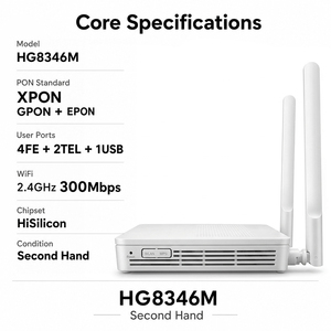 HG8346M Xpon ไฟเบอร์ออปติกแบบความถี่เดียว ไร้สาย 2.4G 300Mbps WiFi-4 ONU รองรับสมาร์ท OLT - Product Image 1