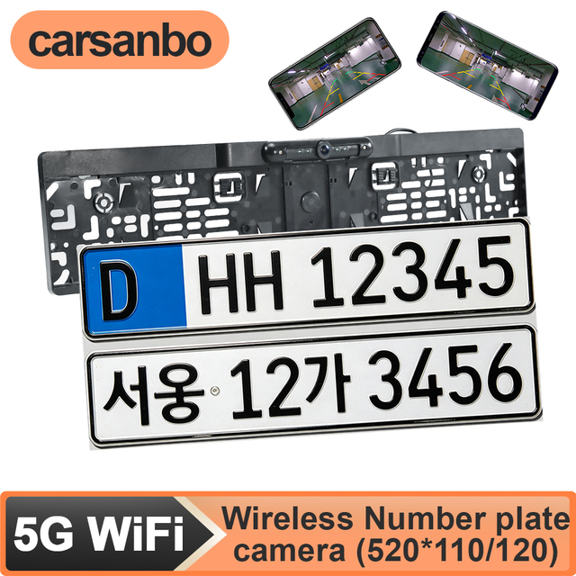 5G Wireless European Car License Plate Backup Camera Wifi Rearview Camera Camera