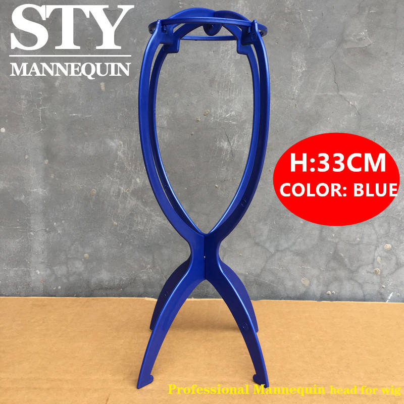 STAND PERRUQUE-COULEUR BLEUE