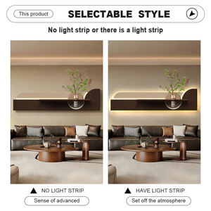 Peinture murale LED 3D en grès avec vase suspendu et plante verte simulée pour décoration de fond de canapé - Product Image 5