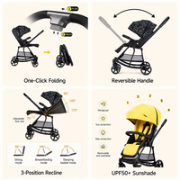 Poussette Bb Luxe Coches Para Bebes. Poussette à bascule bidirectionnelle avec grandes roues, pliage rapide à une main, poussette pour bébé