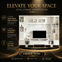 Meuble TV blanc moderne pour salon, console multimédia brillante, étagères de rangement, vitrine, unités murales, support TV en bois pour téléviseur de 65 pouces