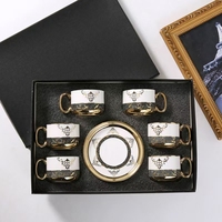 Nouvel ensemble de table basse en céramique de style européen, luxe moderne, ensemble promotionnel de 6 tasses et soucoupes