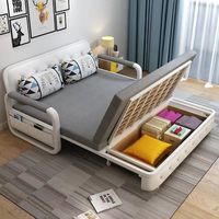 Canapé convertible moderne en tissu avec cadre métallique, personnalisable, extensible, pliable, lavable, avec rangement, pour salon, directement de l'usine