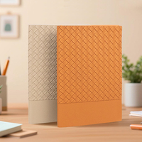 Carnet A5 à spirale avec couverture en papier imprimé tressé en PU, logo personnalisable, marque-page en métal, calendrier, agenda, cadeau