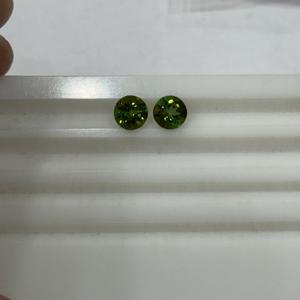 Bien cortado turmalina verde Natural brillante corte redondo par piedra de turmalina verde suelta producto a granel hecho a mano - Product Image 4