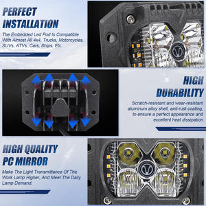 OVOVS Phare de travail LED tout-terrain pour camion, projecteur LED de 4 pouces, lumière stroboscopique pour tout-terrain 4x4 SUV camion - Product Image 4
