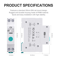 Interruptor Automático Inteligente WiFi 63A 1P+N con Medición de KWh, Relé Temporizador, Monitoreo de Energía y Riel DIN Azul para Uso Doméstico