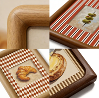 Marco de Fotos de Madera Sólida con Esquinas Redondeadas, Personalizado de Fábrica, Marco de Madera con Paspartú de Color Personalizado, Marco Decorativo para Fotos OEM