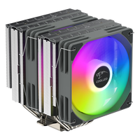 COOLLEO B60T Dual Fan CPU Cooling Pure BKWH RGB Aluminum Heatsink Double Tower Radiator for Computer Case