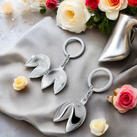 Porte-clés en métal personnalisé Lucky Cookie Fortune Cookie Porte-clés Fortune Cookie Porte-clés souvenir de mariage