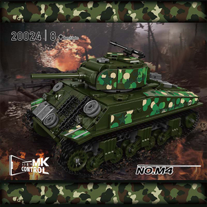20024 Mould King Vehículos Militares Estadounidenses Tanque <span class=keywords><strong>Sherman</strong></span> M4 Ladrillos Técnicos Batalla Tanques de la Segunda Guerra Mundial Set de Construcción de Bloques Juguete Regalo - Product Image 2
