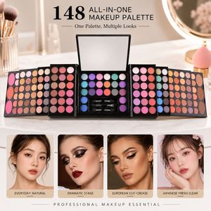 พาเลทแต่งหน้าออลอินวัน 148 สี |   อายแชโดว์ บลัชออน แป้งเขียนคิ้ว ชุดมืออาชีพ - Product Image 4