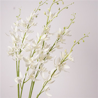 S-0043 Nouvelle Conception Arrangements Floraux de Table 3 Fourches Bouquet de Cymbidium 93 cm Fleurs Artificielles en Soie pour la Maison Noël Mariage
